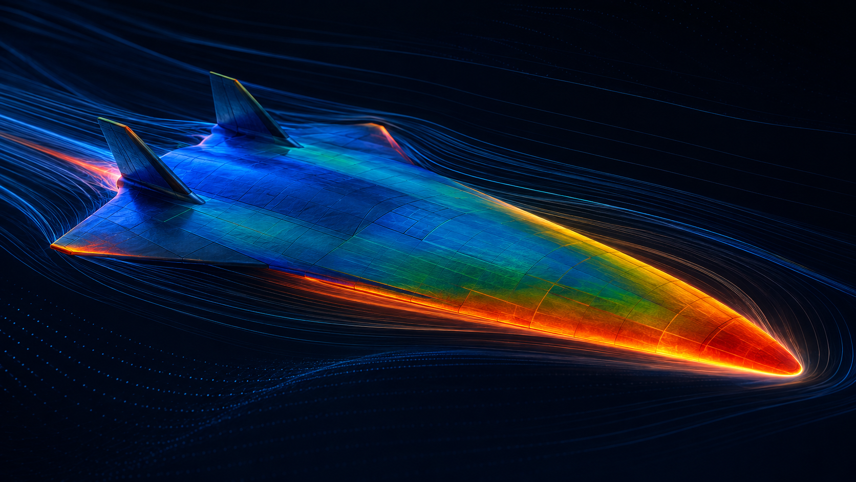 Conceptual aerodynamic heating and flow visualization